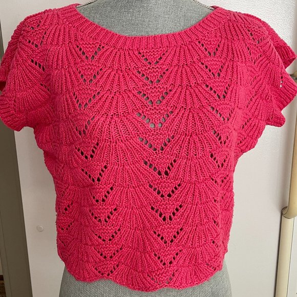 Vintage Handmade Crop Sleeveless Sweater Vest Size Small - Picture 1 of 3